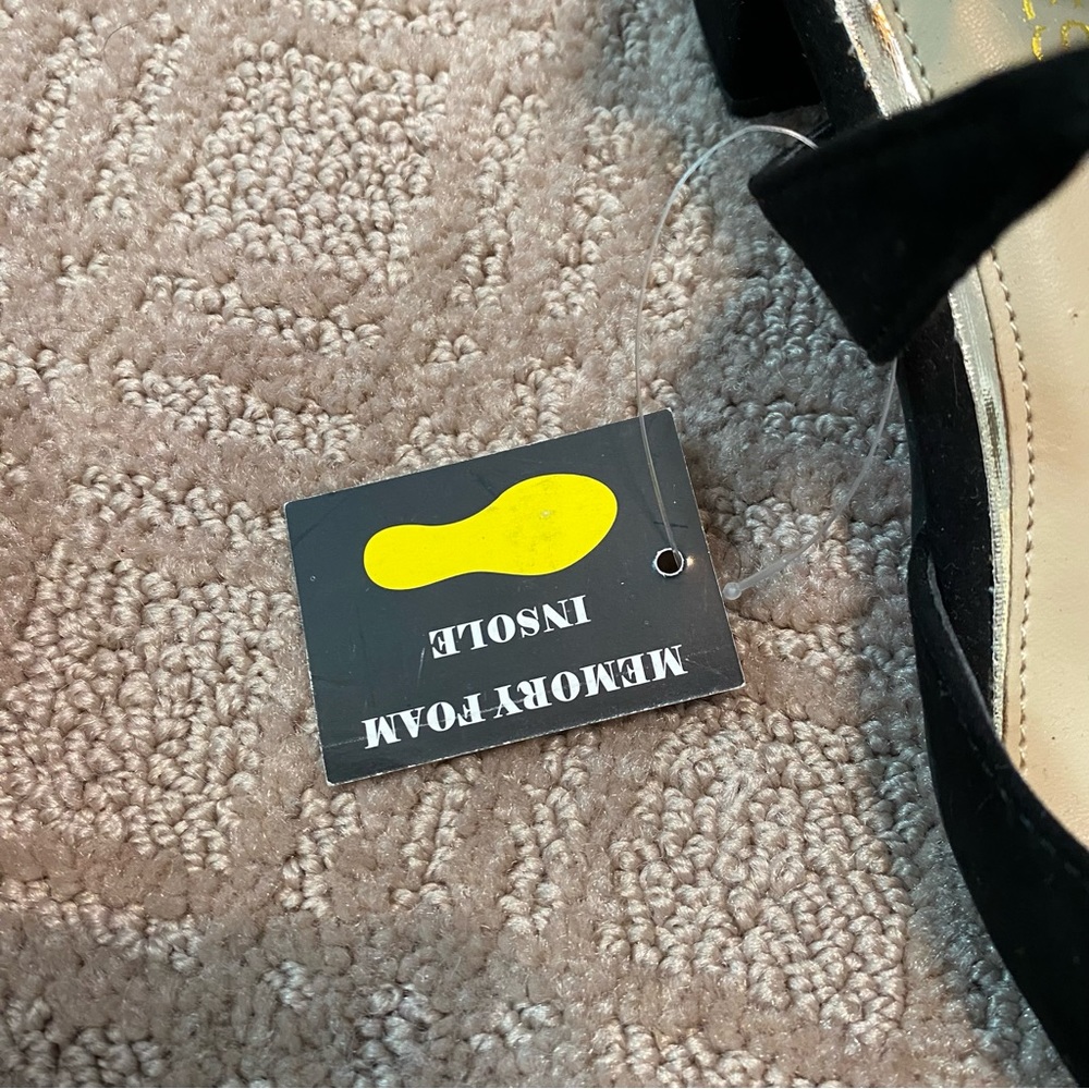 NWT {Jacobies} Black Suede Pointed Toe Block Heels - Memory Foam ~ Size 5.5 - Picture 9 of 12